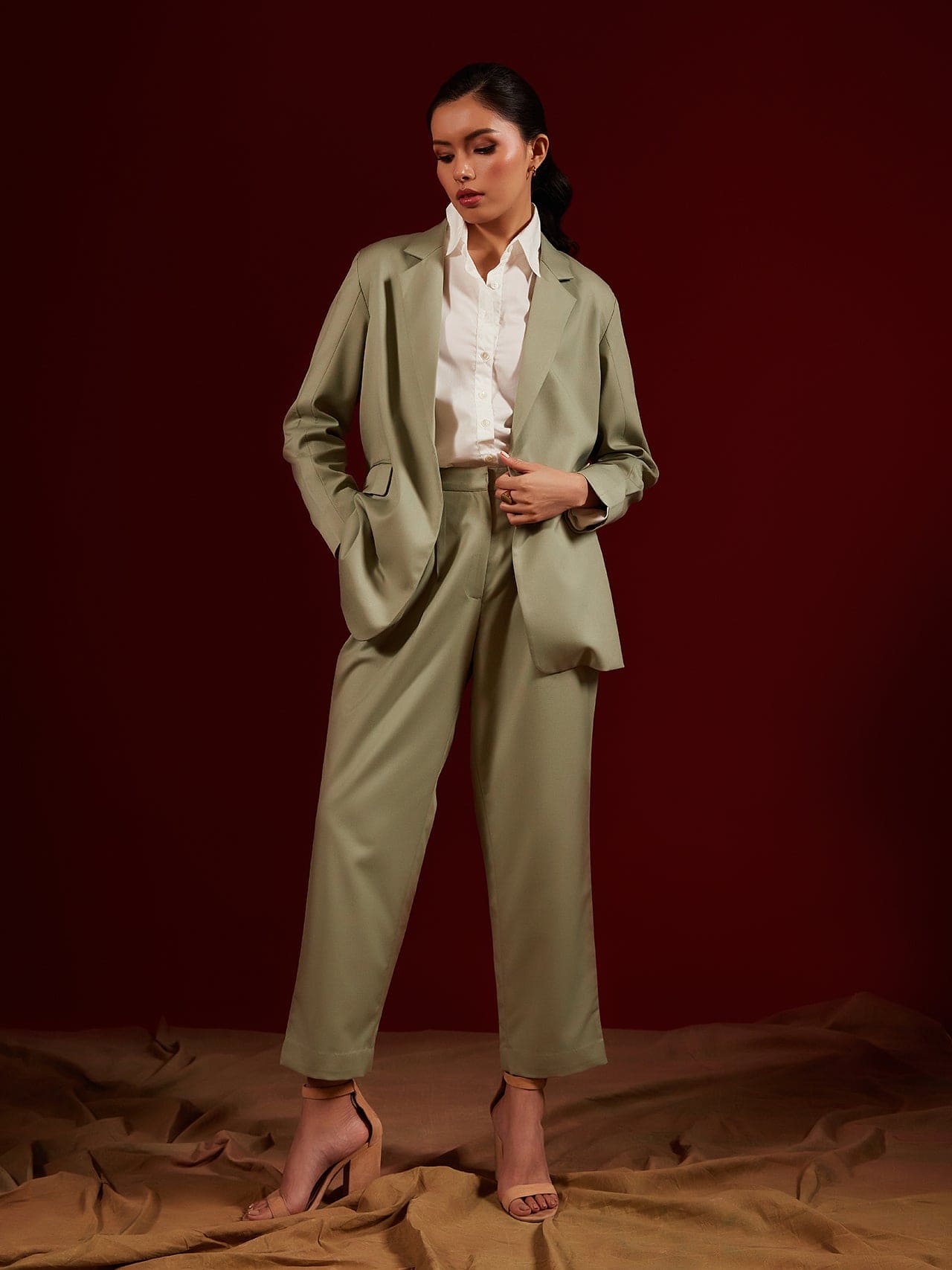 Mint Ankle Length Trousers