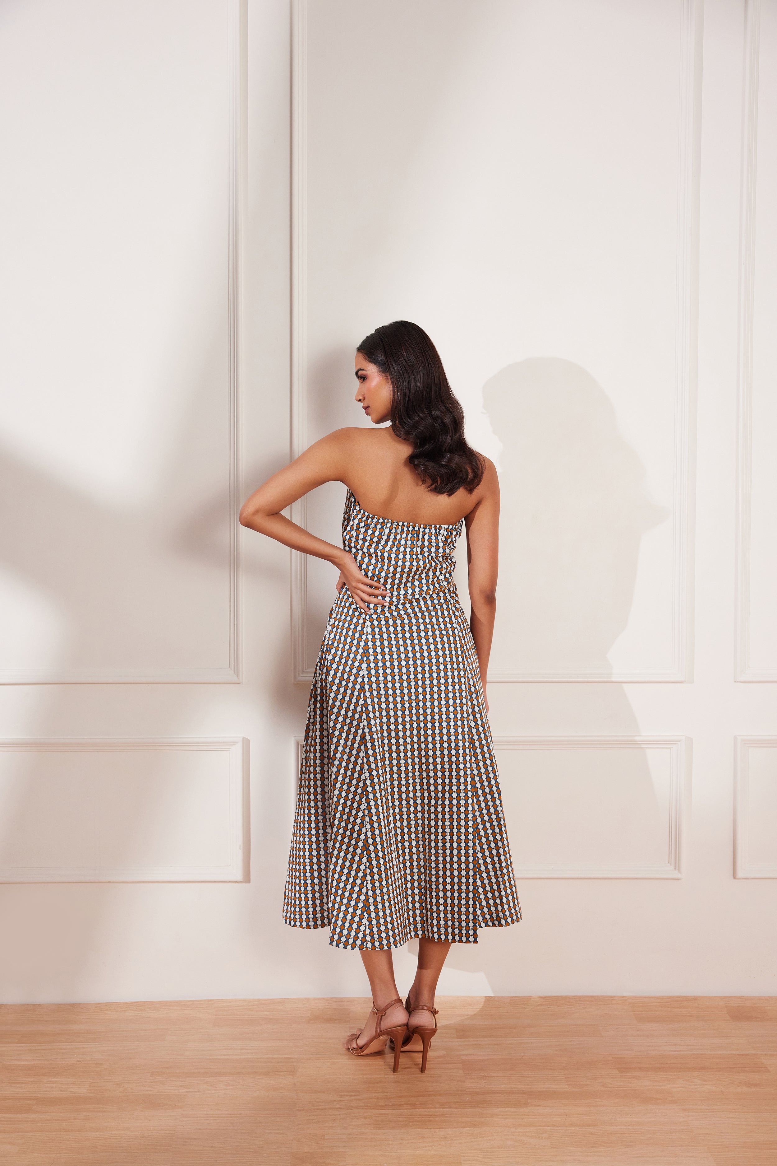 Summer Circle Printed Halter Midi