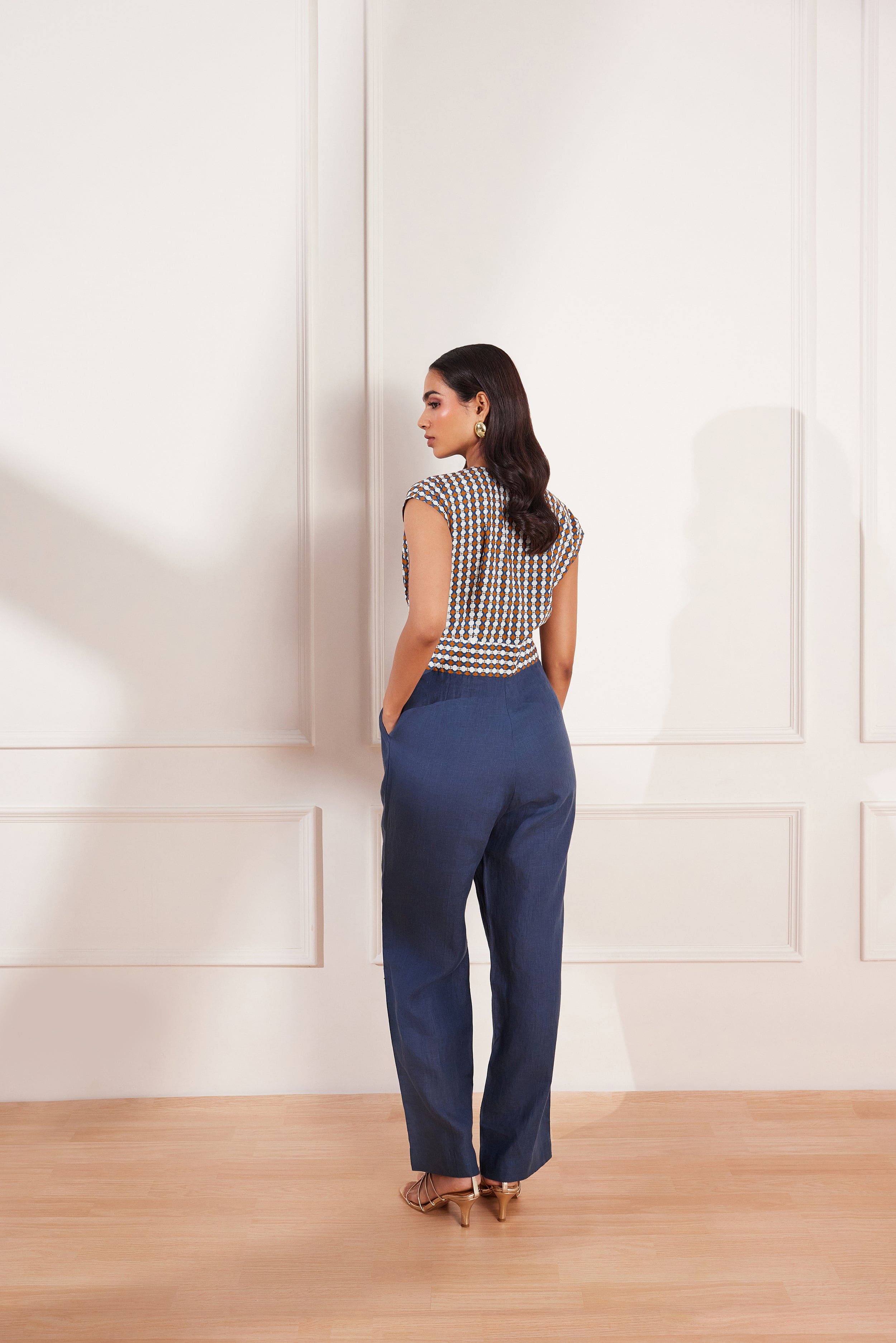 Summer Circle Printed Colour Blocked Jumpsuit