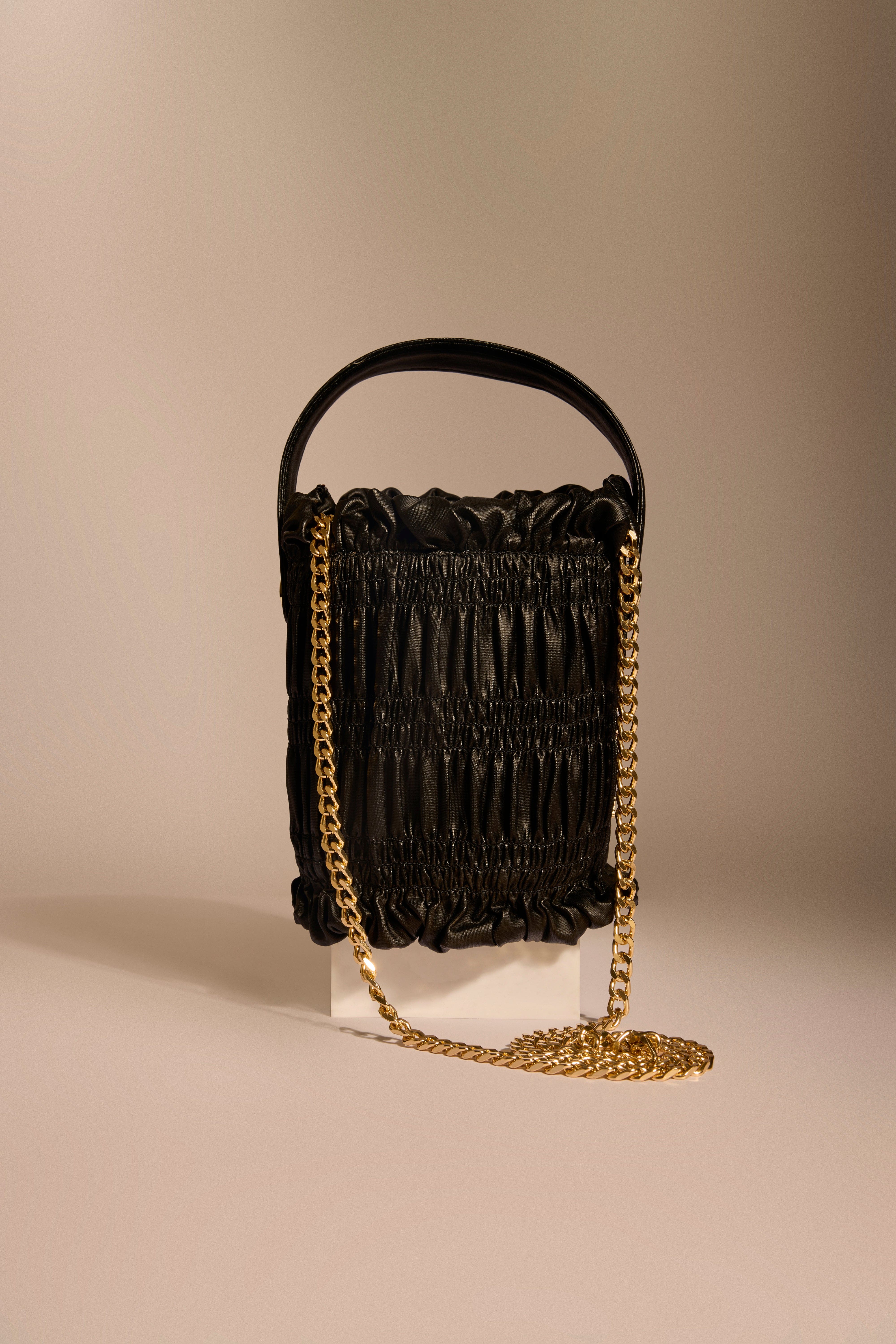 Black Drift Bucket Bag
