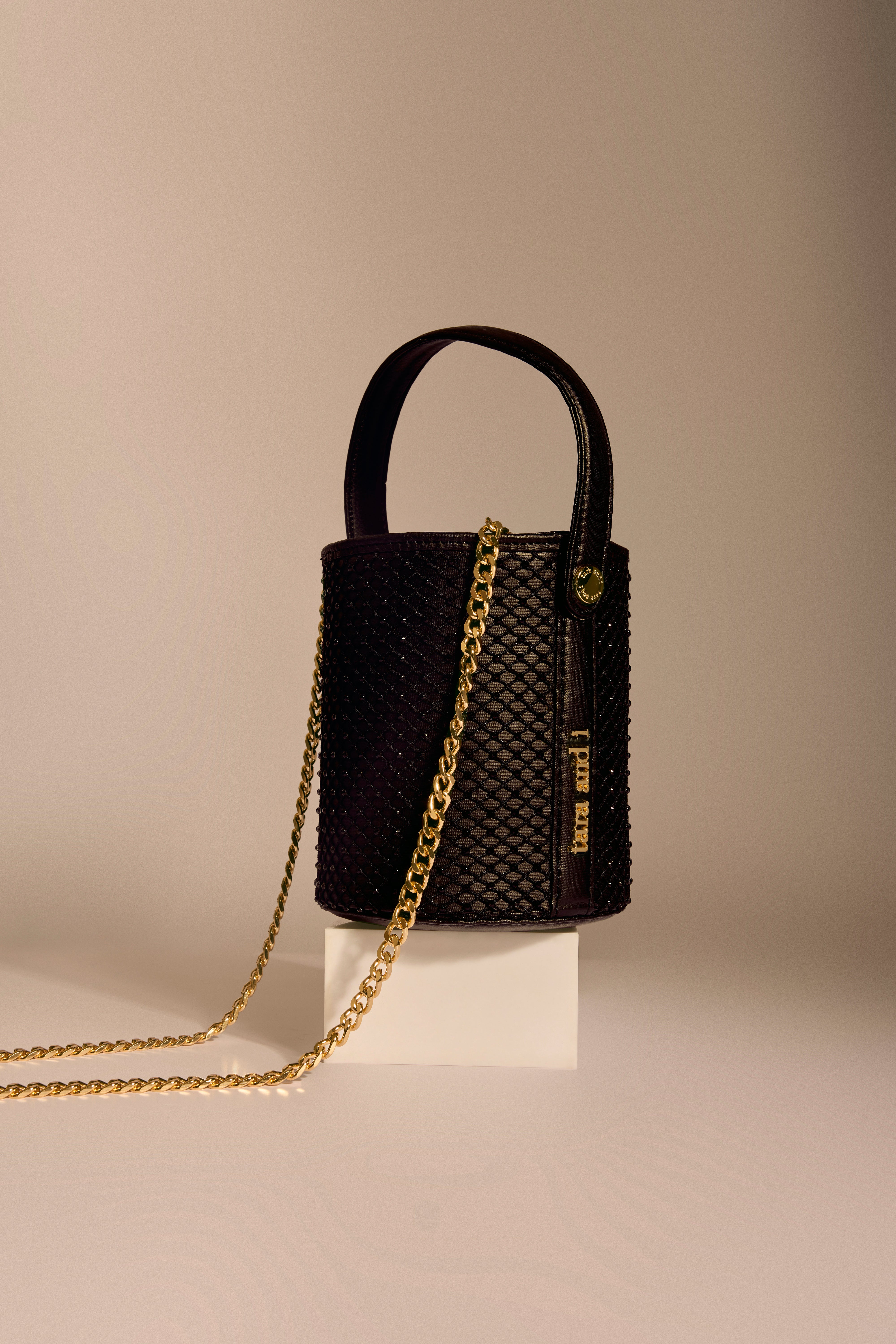 Black Intermesh Bucket Bag
