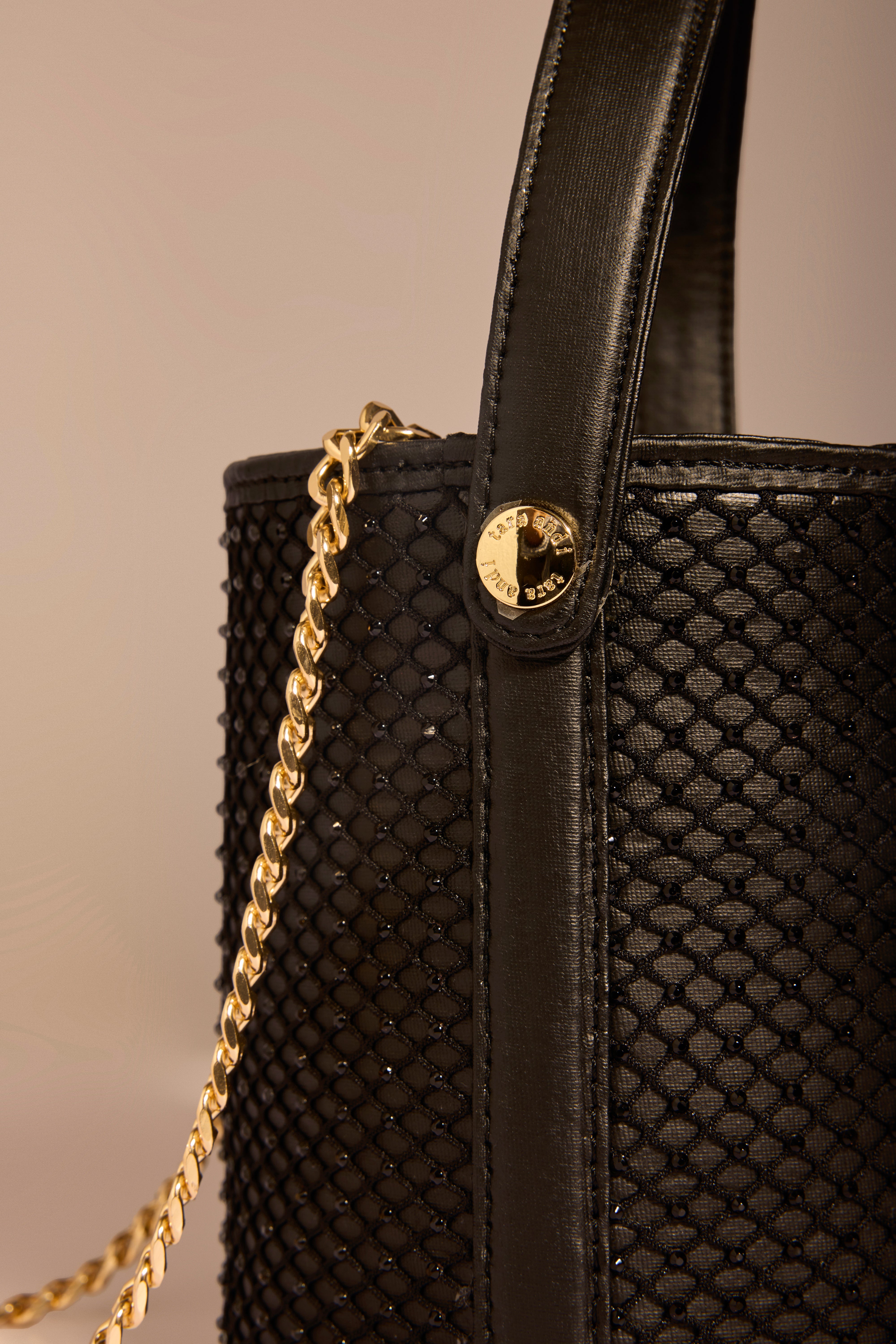 Black Intermesh Bucket Bag