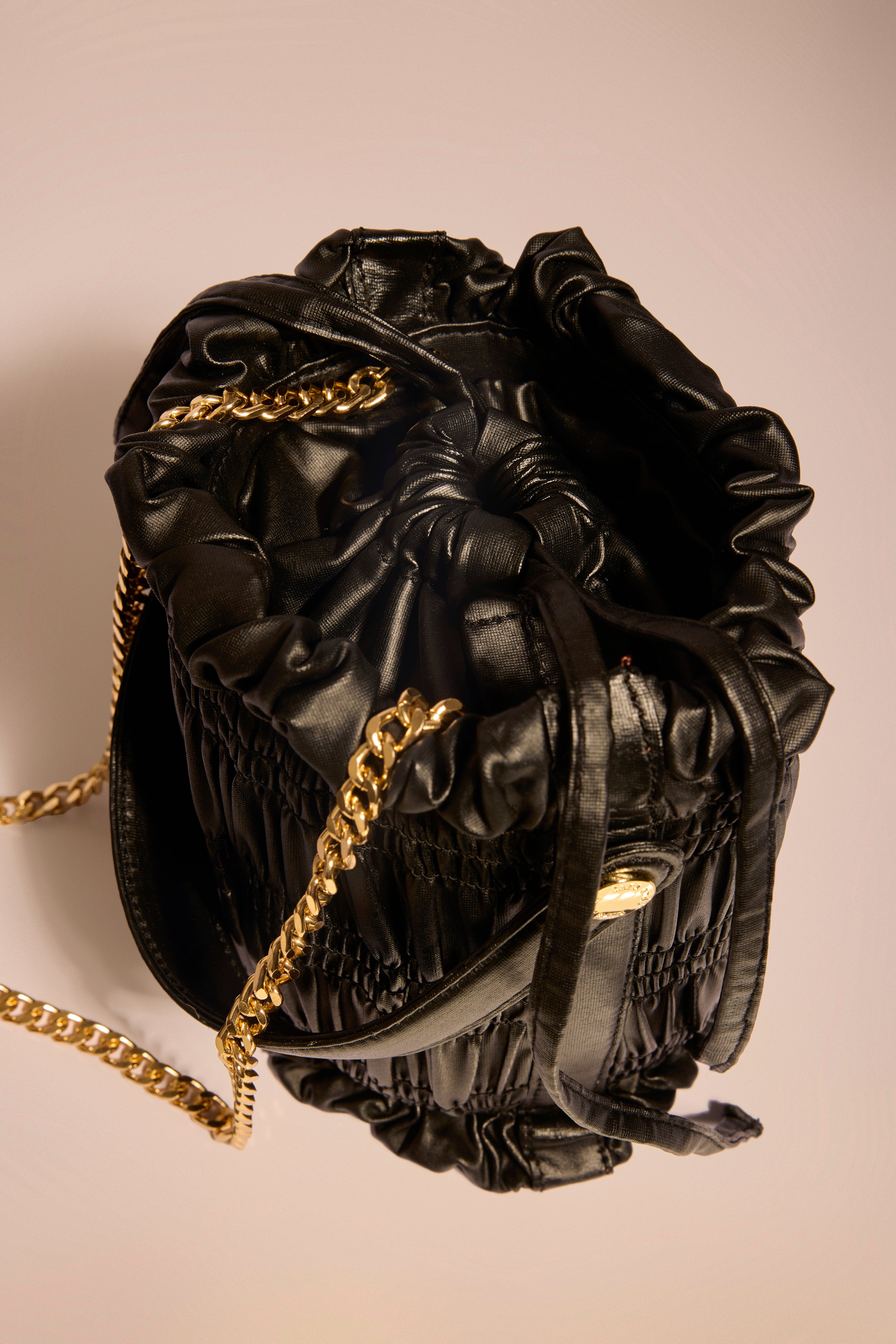 Black Drift Bucket Bag