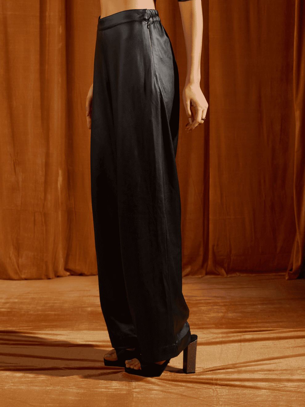 Black Straight-Fit Trousers