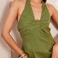 Moss Green Hemp Halter Midi