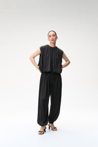 Black Silk Balloon Top & Black Silk Balloon Pants