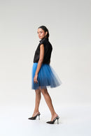 Black and Midnight Blue Shirt Dress