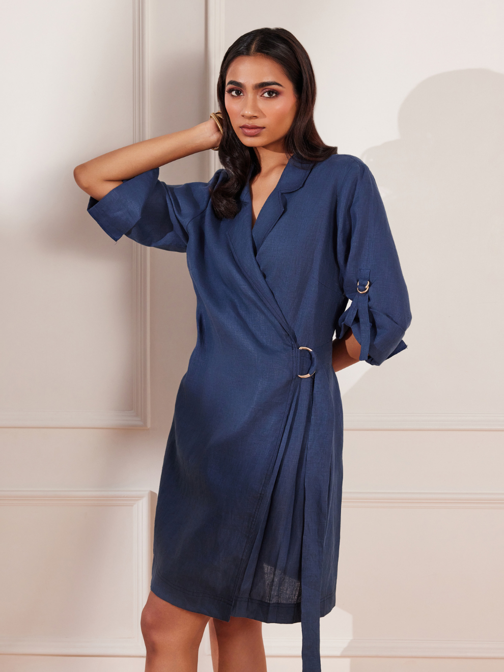 Moroccan Blue Hemp Jacket Dress