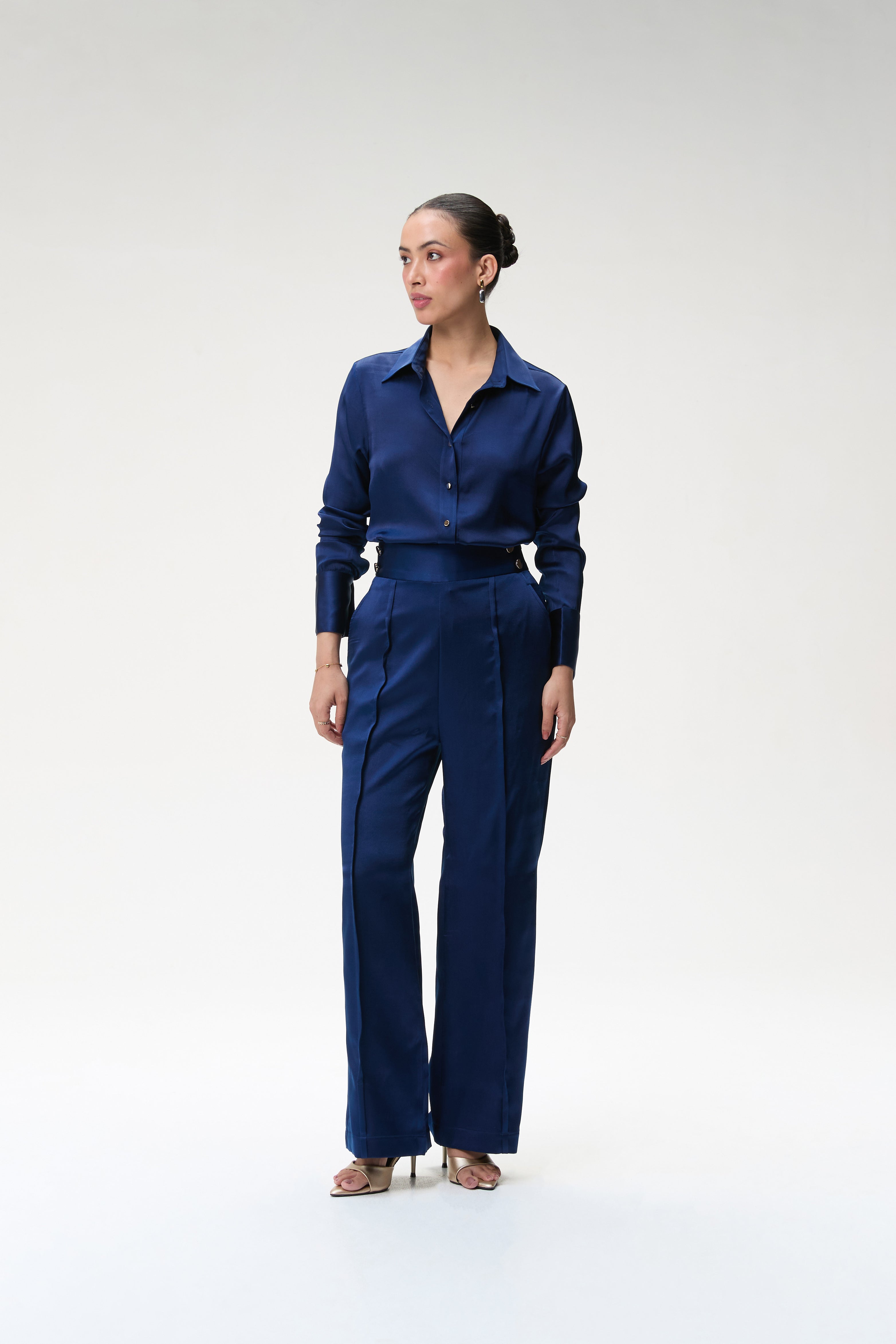 Midnight Blue Silk Shirt & Midnight Blue Silk Trouser