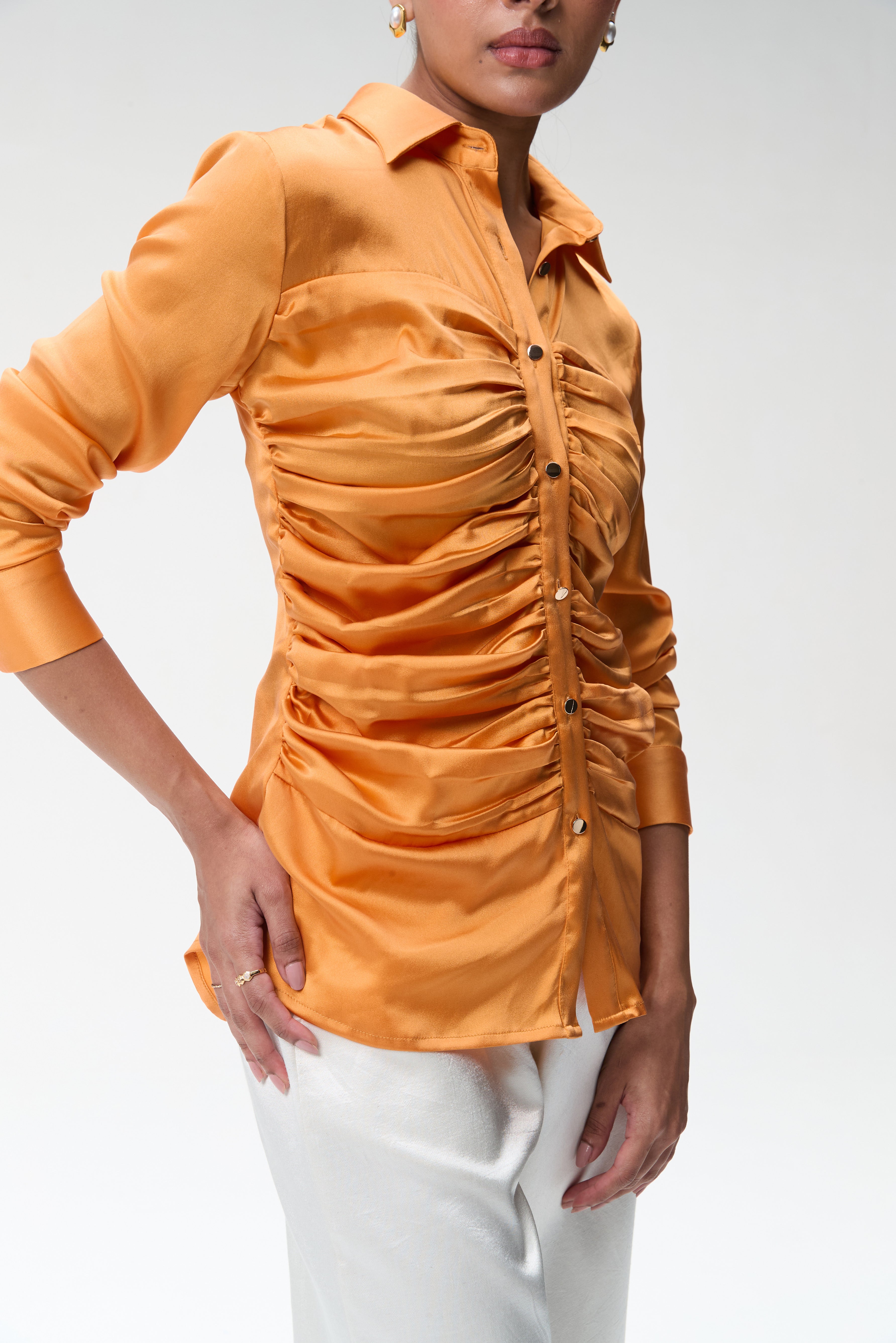 Coral Bustier Shirt