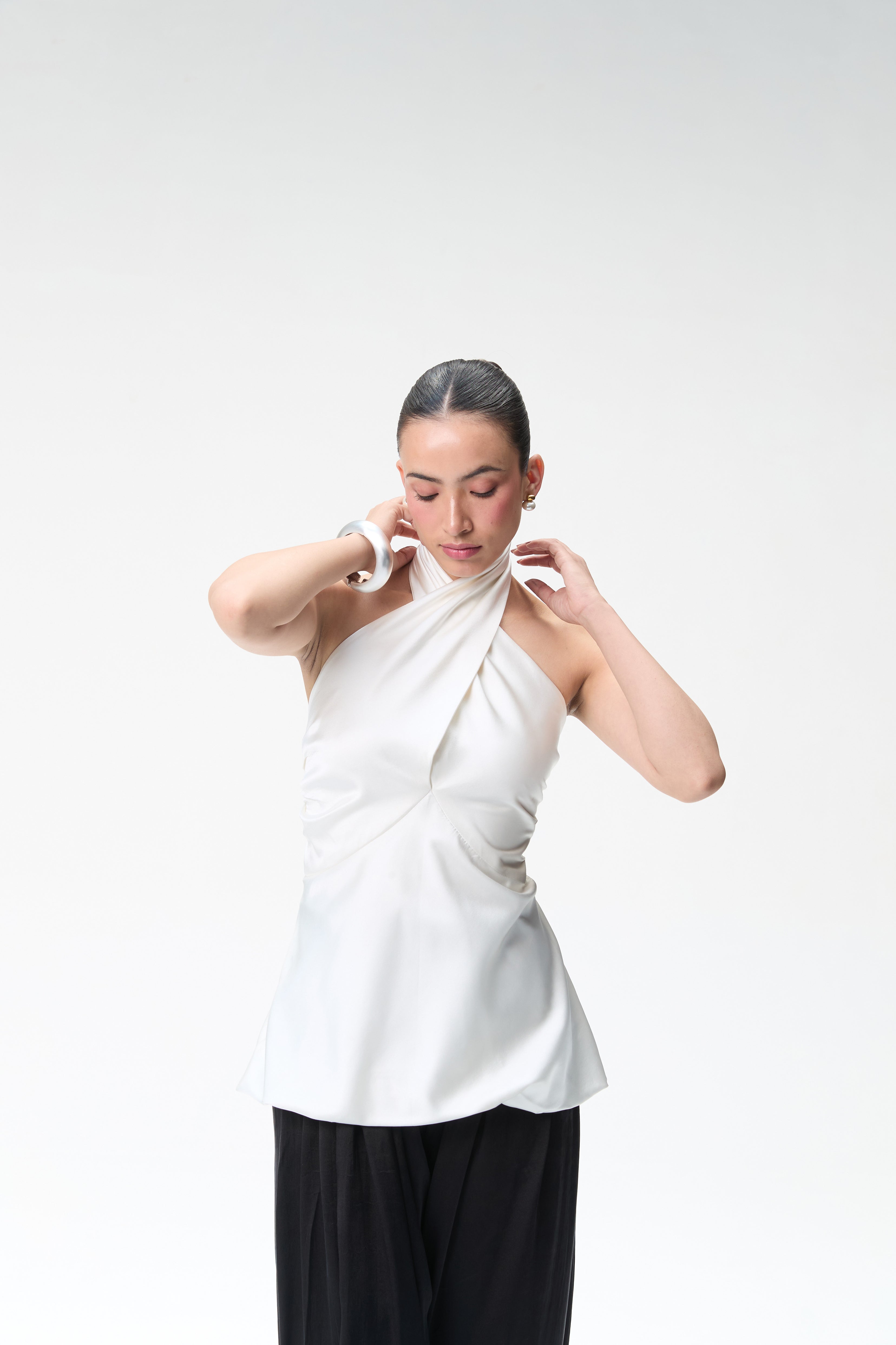 Ivory Halter Bubble Top