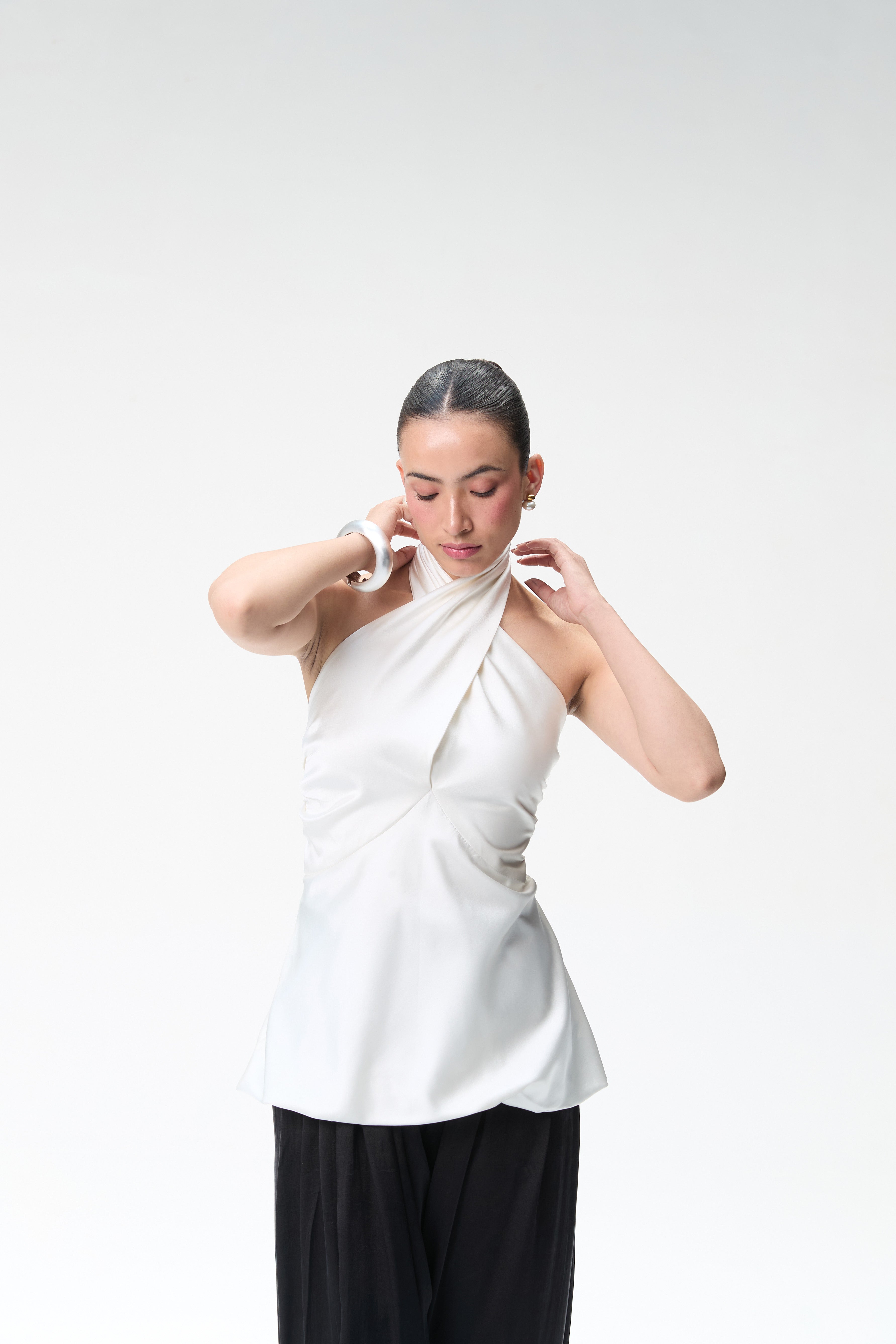 Ivory Halter Bubble Top