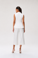 Ivory Gajji Silk Peplum Top