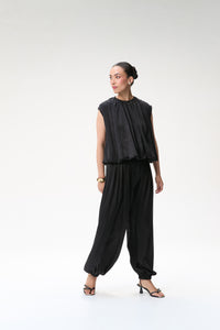 Black Silk Balloon Top & Black Silk Balloon Pants