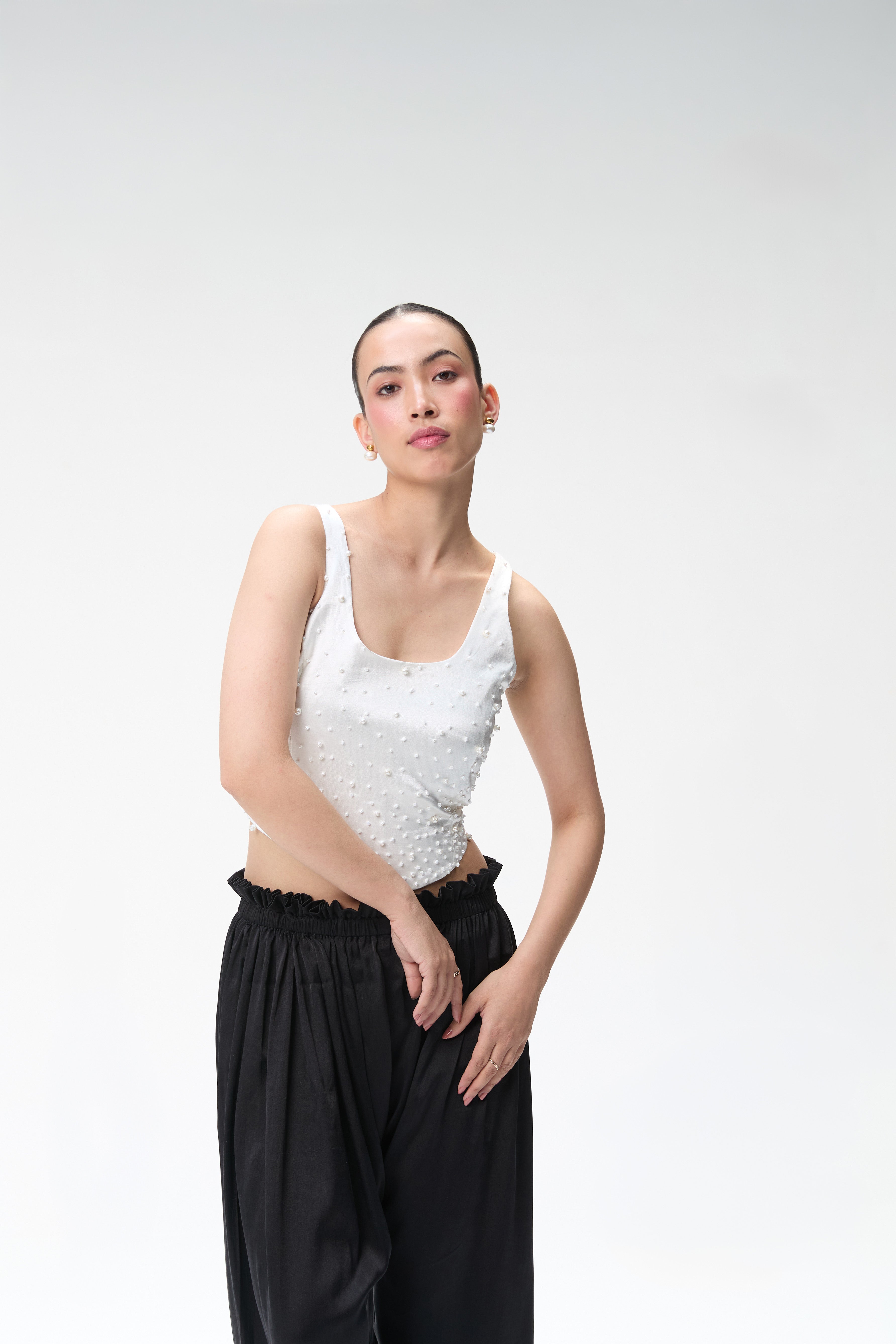 Ivory Embellished Corset Top