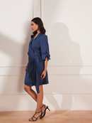 Moroccan Blue Hemp Jacket Dress