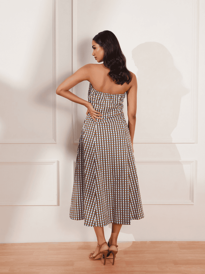 Summer Circle Printed Halter Midi