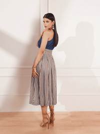 Summer Circle printed Colour Blocked One Shoulder Midi