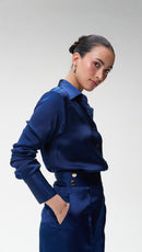 Midnight Blue Silk Shirt & Midnight Blue Silk Trouser