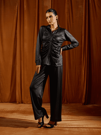 Black Straight-Fit Trousers