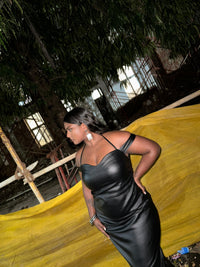 Black Lame Off Shoulder Dress