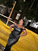 Black Lame Off Shoulder Dress