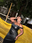 Black Lame Off Shoulder Dress