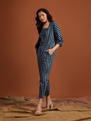 Tencel Navy Stripe 3 Piece Co-ord Set