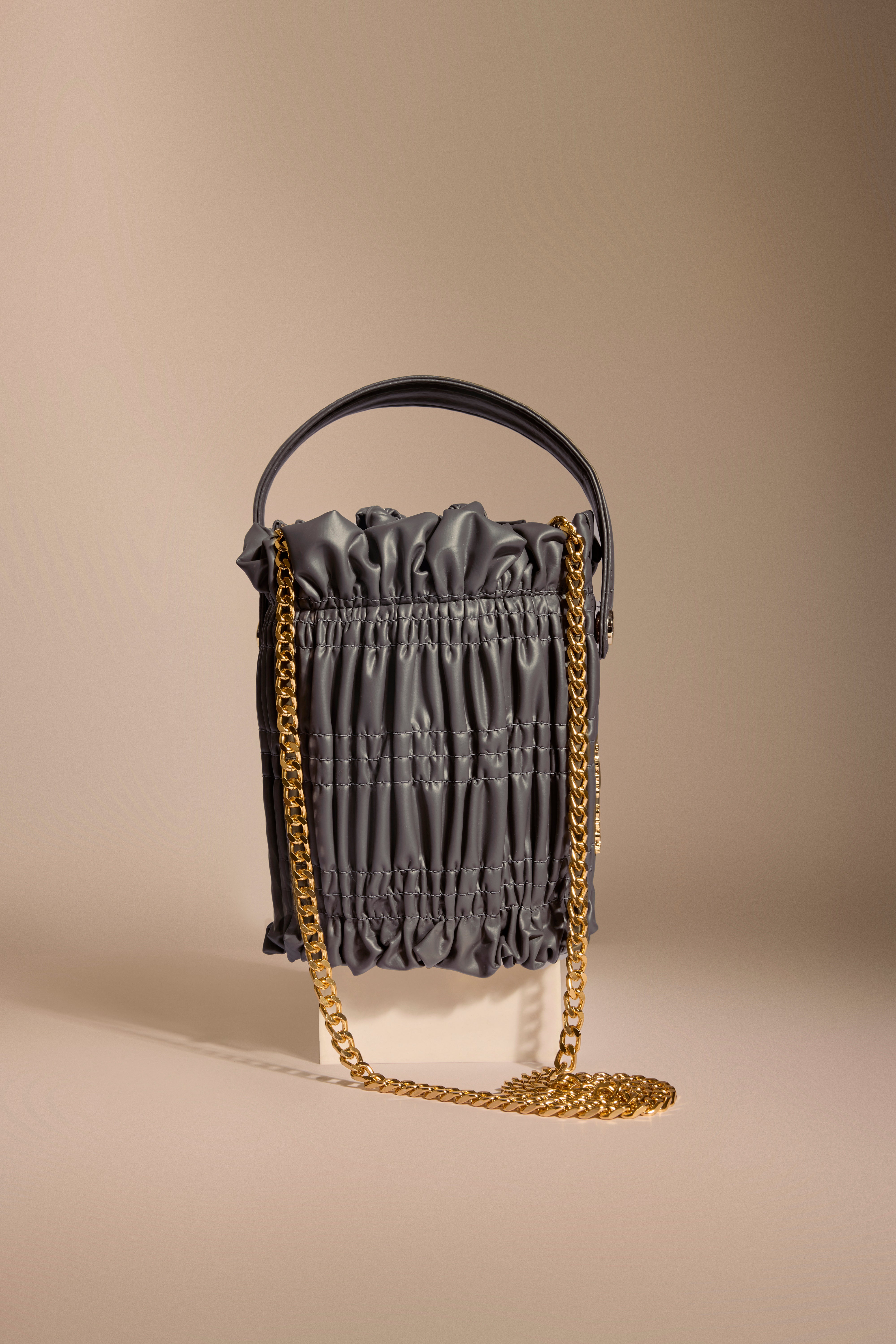 Grey Drift Bucket Bag