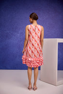Red Silk Organza Trapese Dress