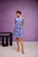 Blue Gajji Silk Jacket Dress