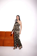 Dusky Olive Satin One Shoulder Top