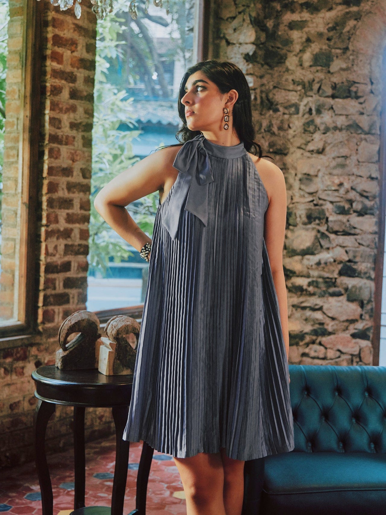 Satin sleeveless Boho - Lavender