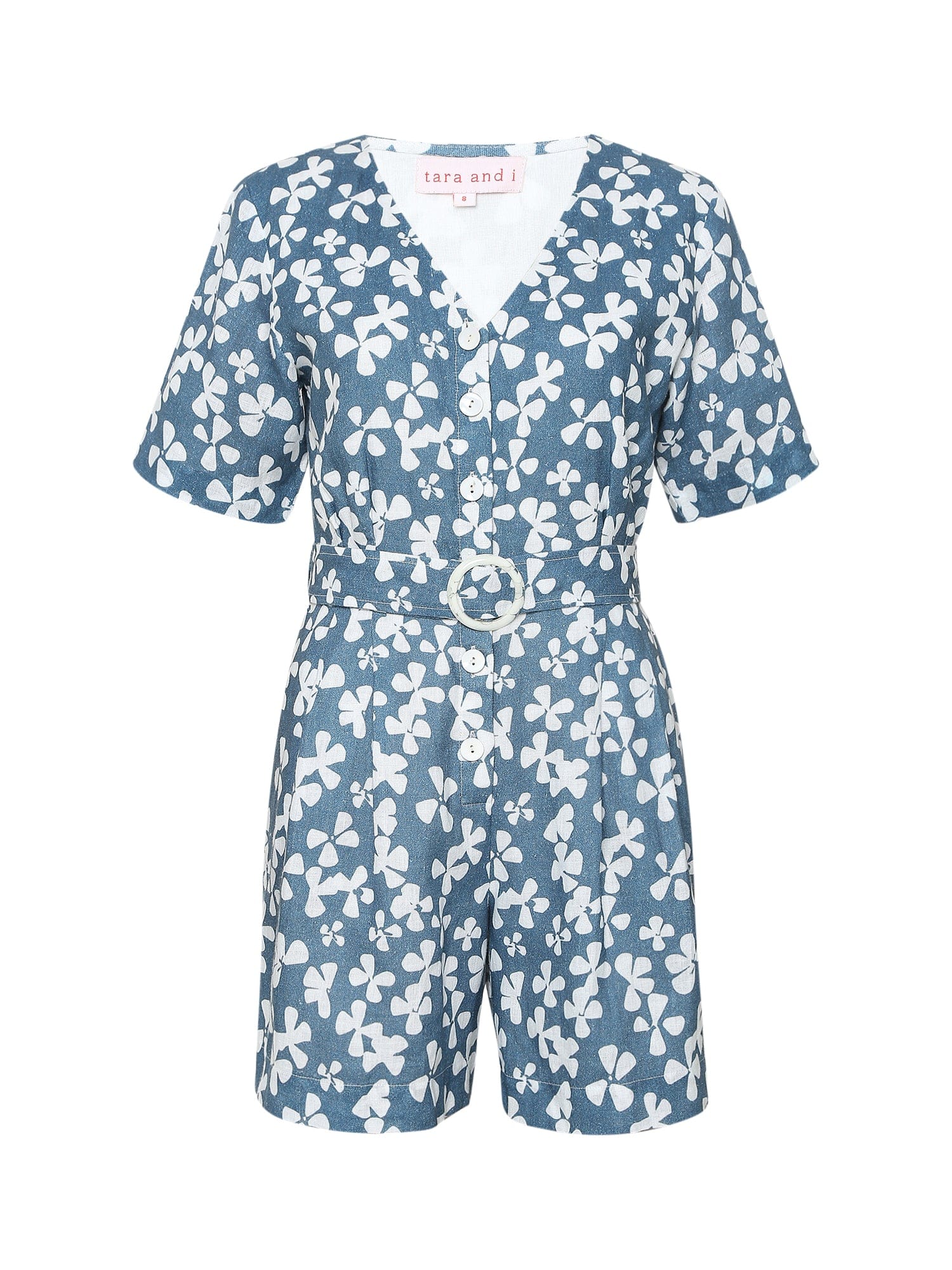 blue blooms printed playsuit