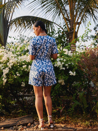 blue blooms printed playsuit