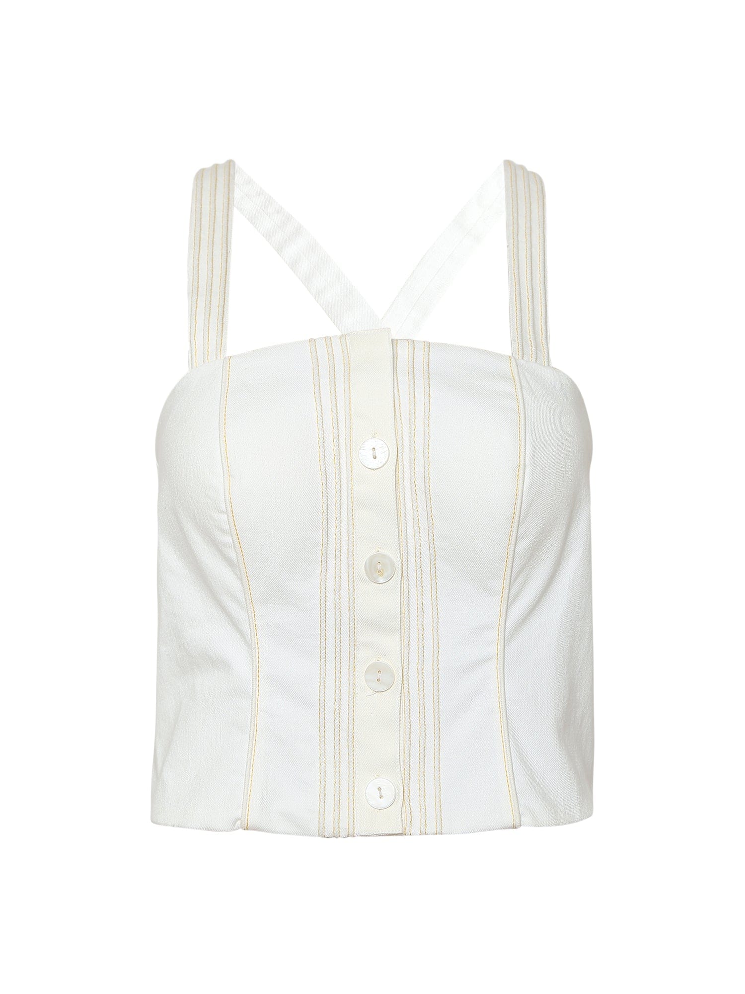 white denim bustier