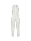 white denim jumpsuit