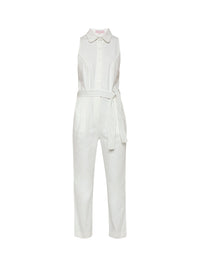 white denim jumpsuit