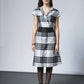 A-line Checkered Skirt