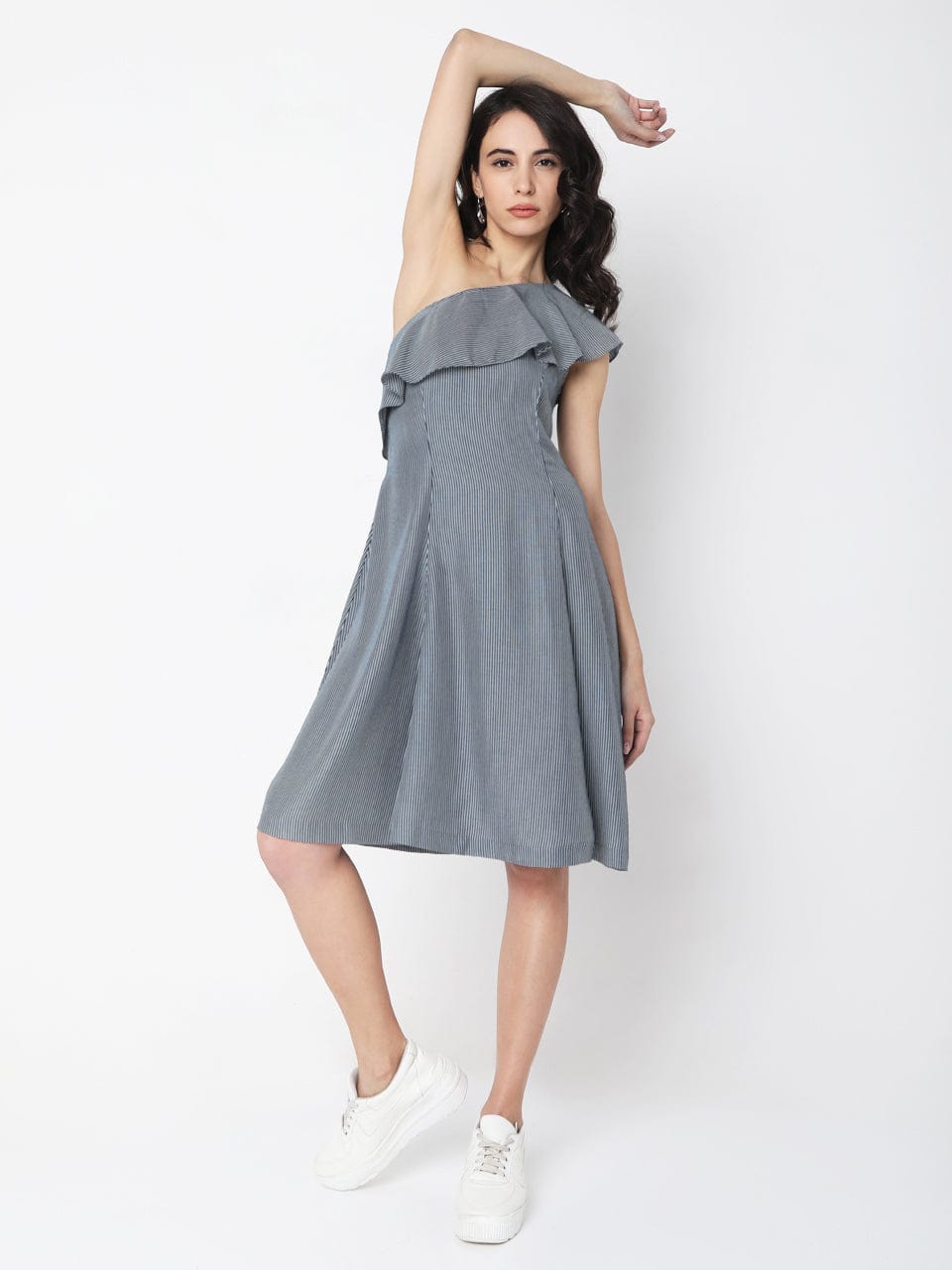 One Shoulder Ruffle Dress