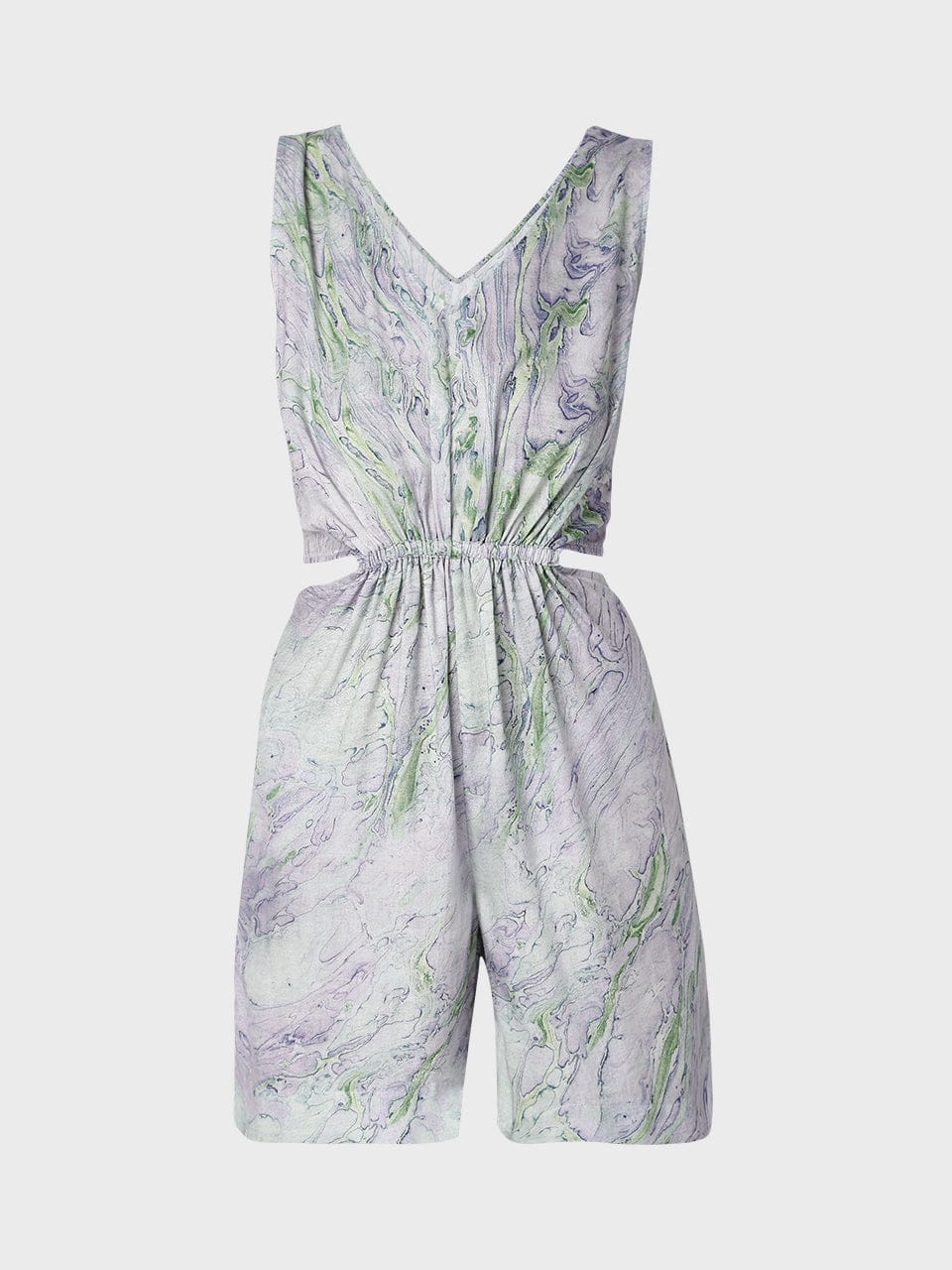 Cut-out Marble Print Playsuit