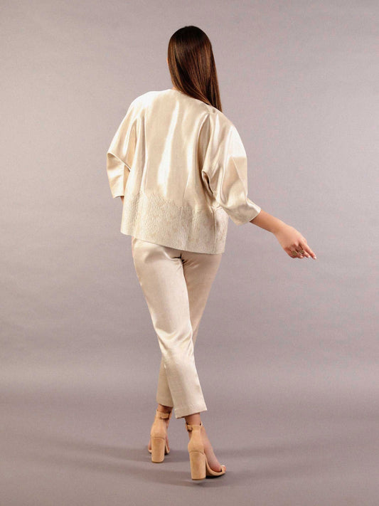 Ankle Length Silk Trousers